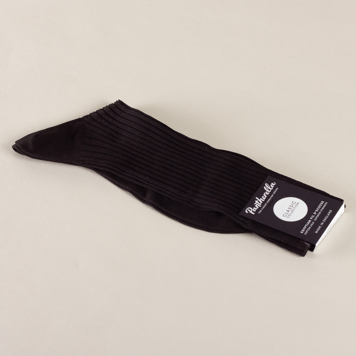 Pantherella sokken - Danvers rib Zwart