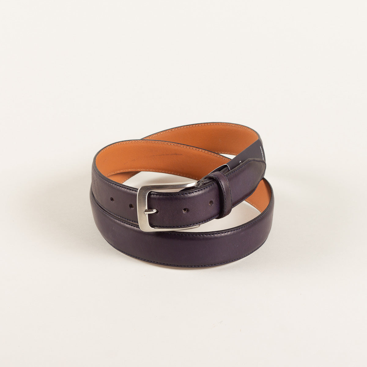 Profuomo Leren riem navy patina