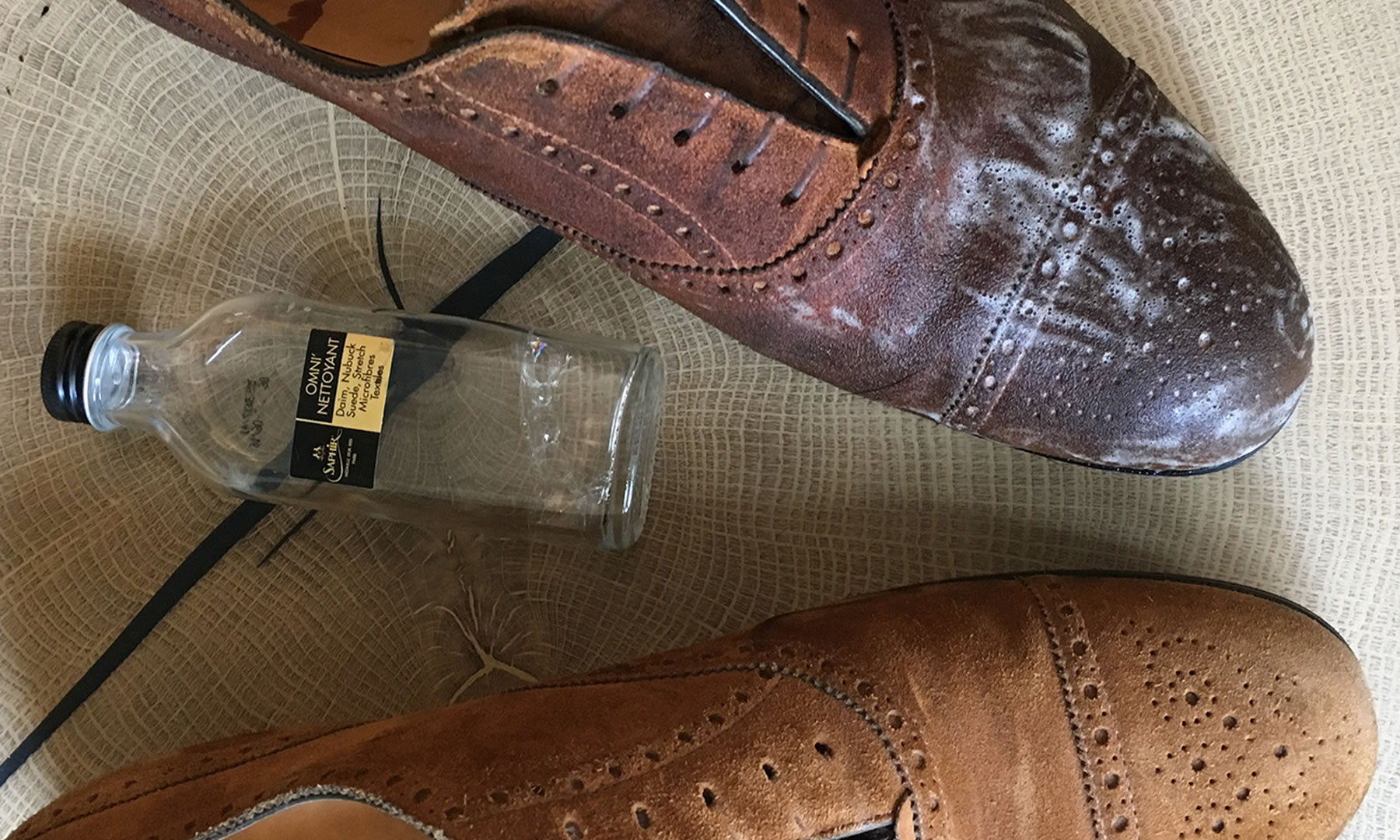 vet op suede schoenen