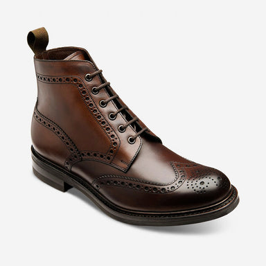 Loake Bedale Wingtip Brogue boot - Donkerbruin - The Shoe Care Shop