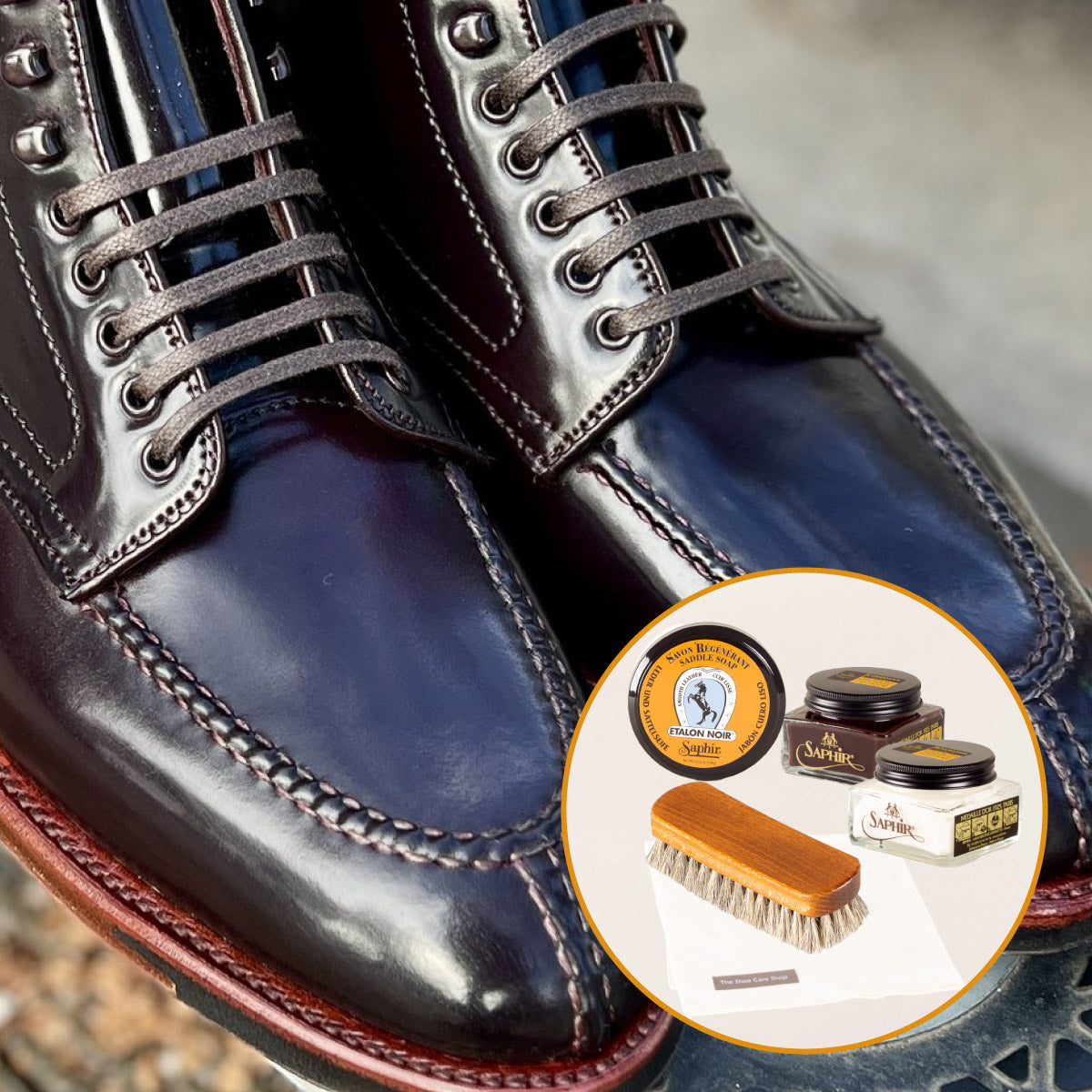 Saphir Médaille d'Or Cordovan leer verzorgingsset