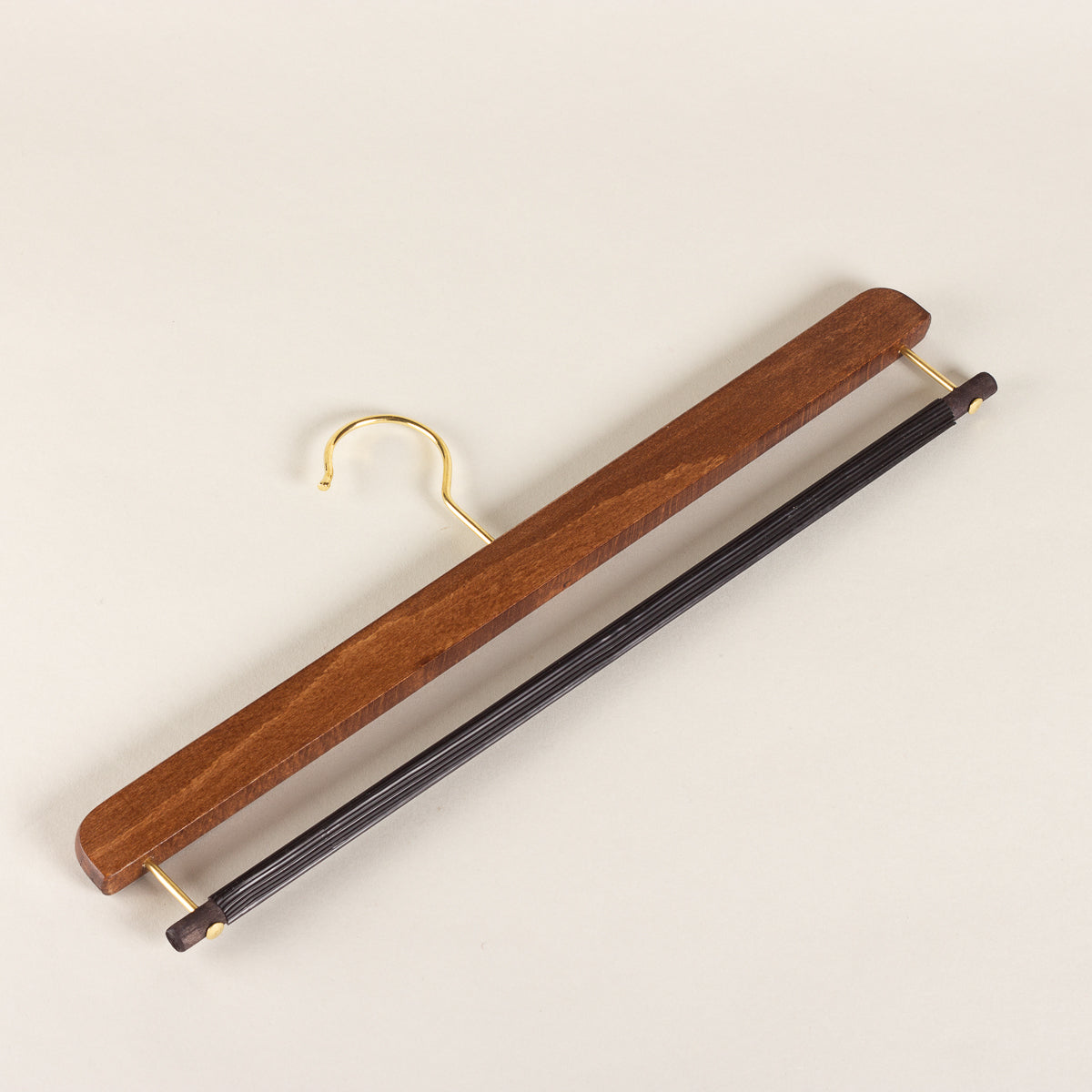 Tebery 12x Houten Broekhangers Met Klem - Antislip 45cm Voor Broeken & Rokken